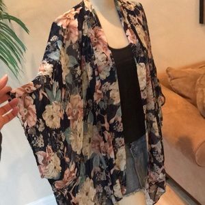 Sheer cardigan floral kimono 143 story beach swim cover up